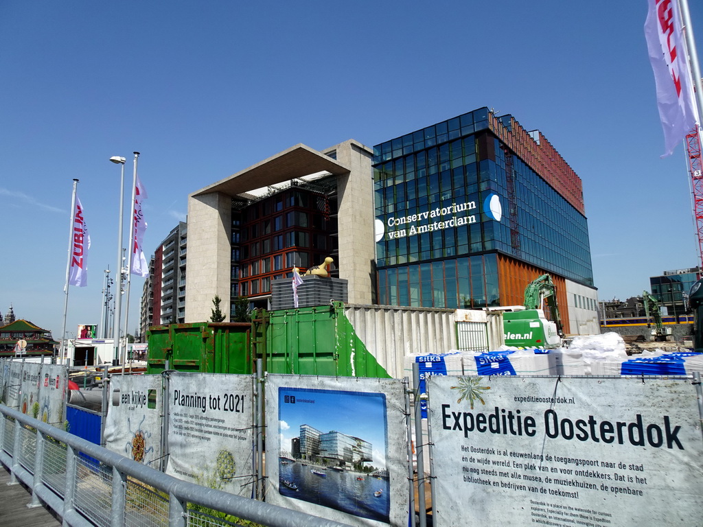 Front of the Conservatory of Amsterdam at the Oosterdokskade street