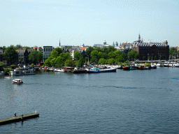 The Oosterdok canal and the Grand Hotel Amrâth Amsterdam, viewed from the Fourth Floor of the NEMO Science Museum