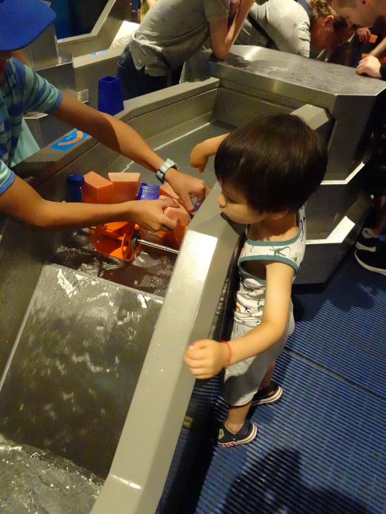 Max at the Water Power game at the Technium exhibition at the Second Floor of the NEMO Science Museum