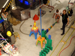 Start of the Chain Reaction demonstration at the NEMO Science Museum, viewed from the Second Floor