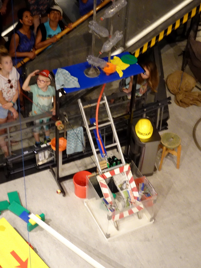 Watder dropping during the Chain Reaction demonstration at the NEMO Science Museum, viewed from the Second Floor
