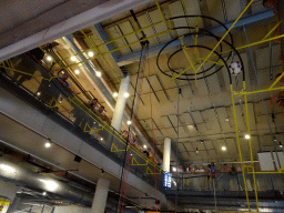 Ball moving around during the Chain Reaction demonstration at the NEMO Science Museum, viewed from the Second Floor