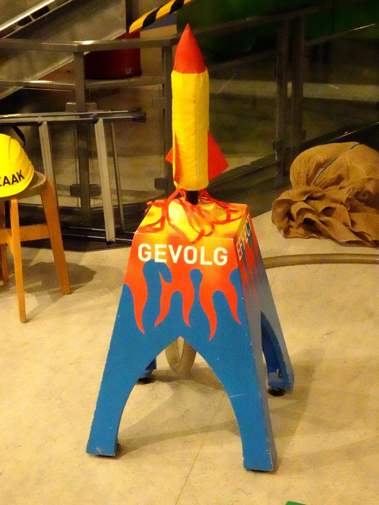 Rocket at the Chain Reaction demonstration at the NEMO Science Museum, viewed from the First Floor