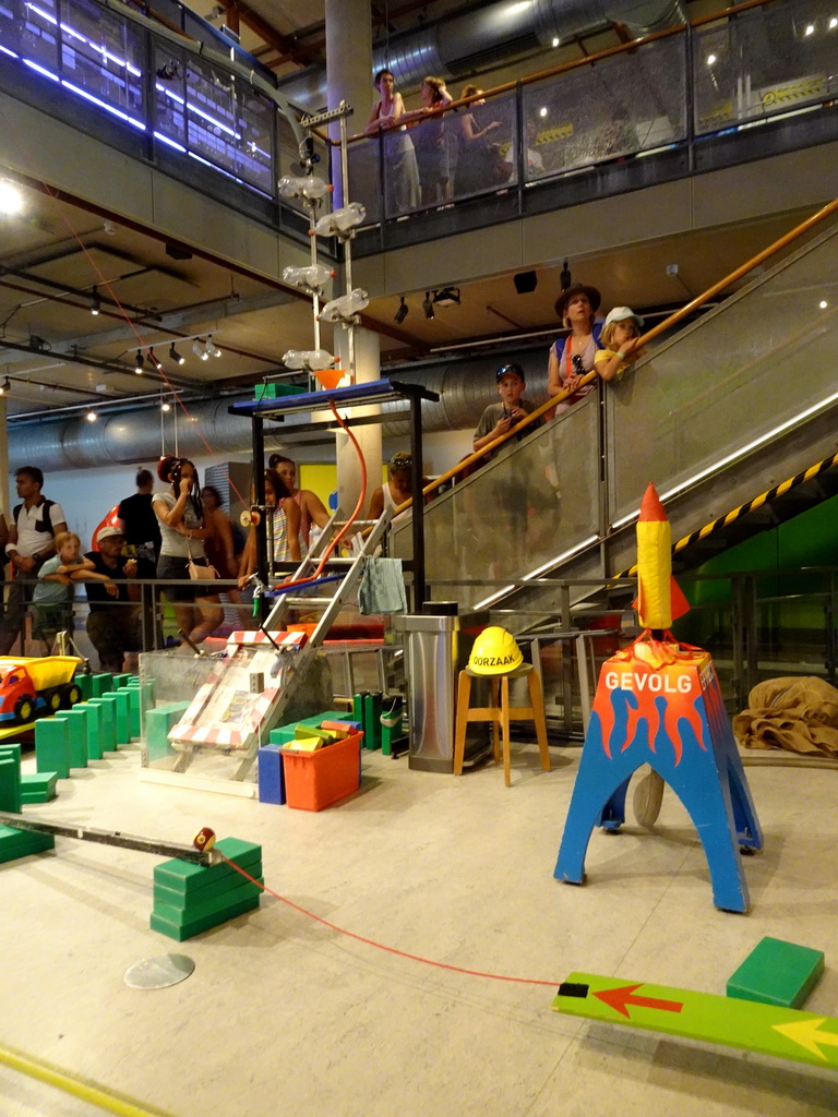The Chain Reaction demonstration at the NEMO Science Museum, viewed from the First Floor