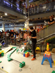 The Chain Reaction demonstration at the NEMO Science Museum, viewed from the First Floor