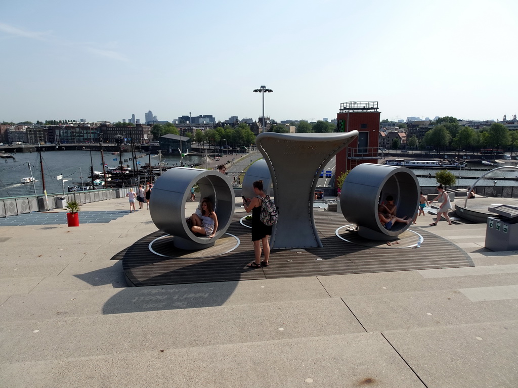 The Energetica exhibition at the roof at the Fifth Floor of the NEMO Science Museum, with a view on the Oosterdok canal