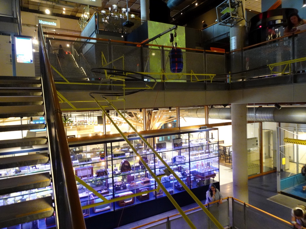 The Chain Reaction demonstration at the NEMO Science Museum, viewed from the staircase from the Third to the Second Floor