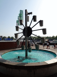 Water wheel in front of the NEMO Science Museum at the Oosterdok street