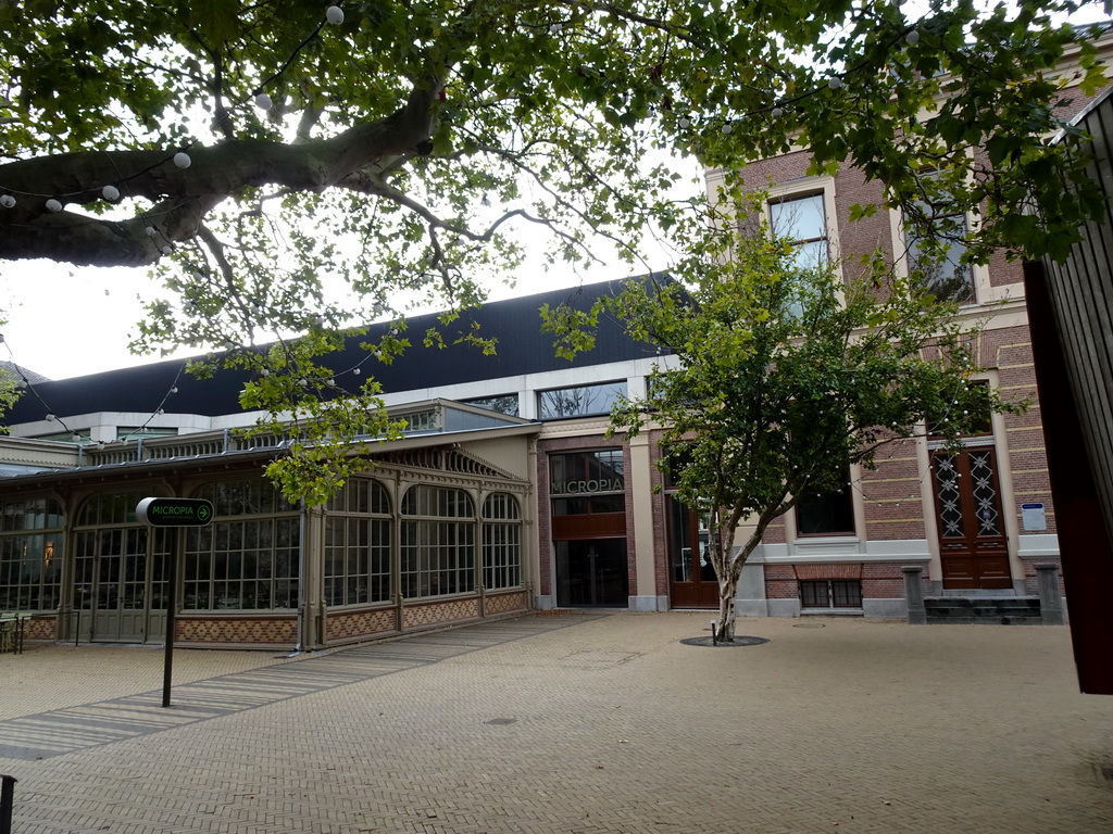 Entrance to the Micropia museum at the Plantage Kerklaan street, viewed from the Royal Artis Zoo