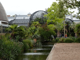 Pond and the front of the Bird House at the Royal Artis Zoo