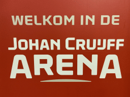 Sign at the P1 parking garage of the Johan Cruijff Arena