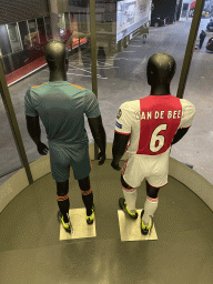 Mannequins with Ajax jerseys at the third floor of the Johan Cruijff Arena