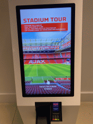 Information on the stadium tour at the ground floor of the Johan Cruijff Arena