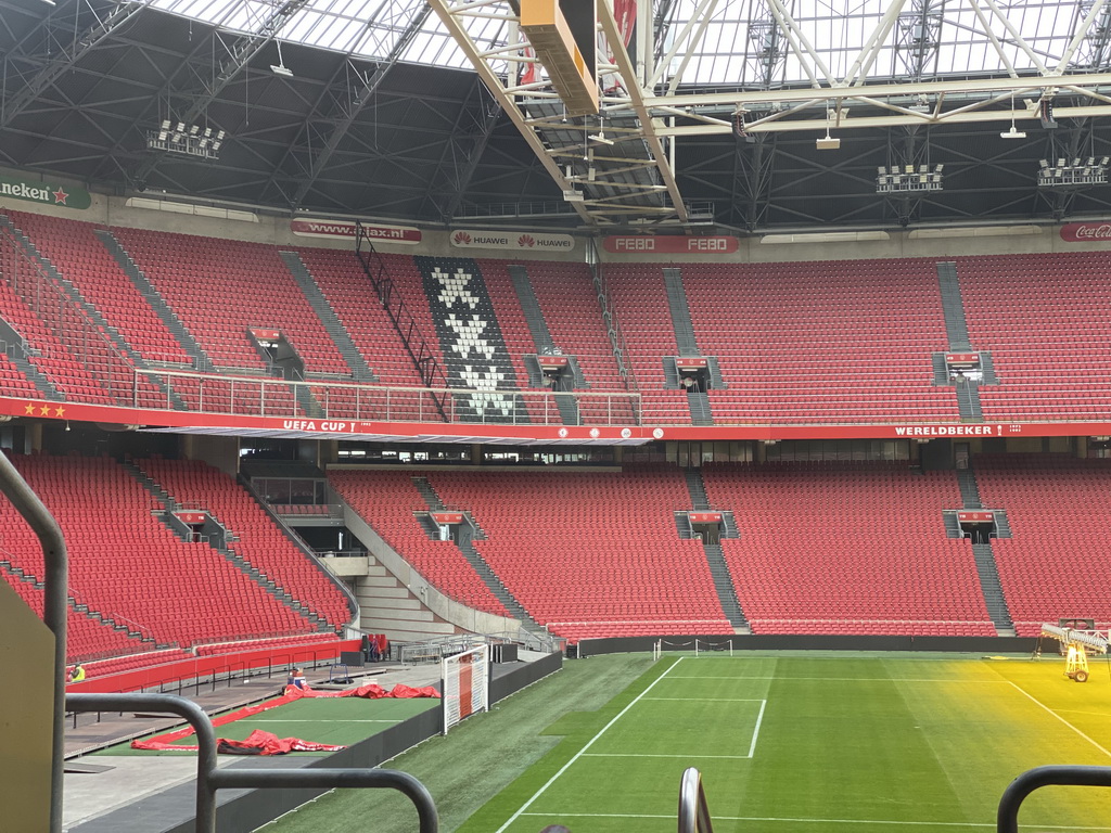 Interior of the Johan Cruijff Arena, viewed from the Plein van de Toekomst area at the fourth floor