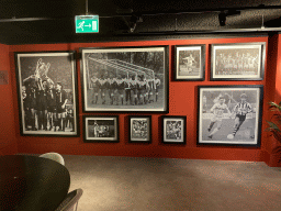 Photographs on the wall of the ON5th restaurant at the fifth floor of the Johan Cruijff Arena