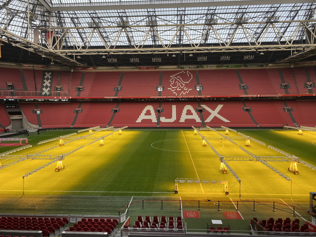 The interior of the Johan Cruijff Arena, viewed from the Royal Box at the fifth floor