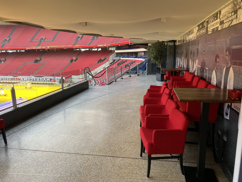 Interior of the Royal Box at the fifth floor of the Johan Cruijff Arena, with a view on the interior
