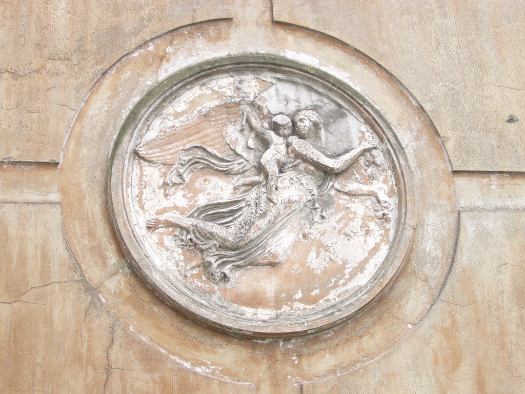 Relief on a wall at the garden of the Brouwersgracht 33 house