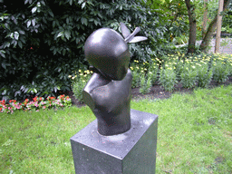 Bust at the garden of a building at the Herengracht street