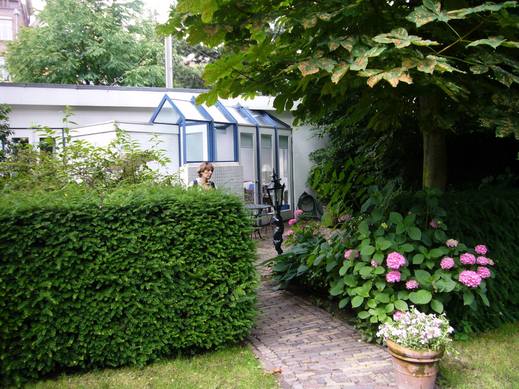 Serre at the garden of a building at the Herengracht street