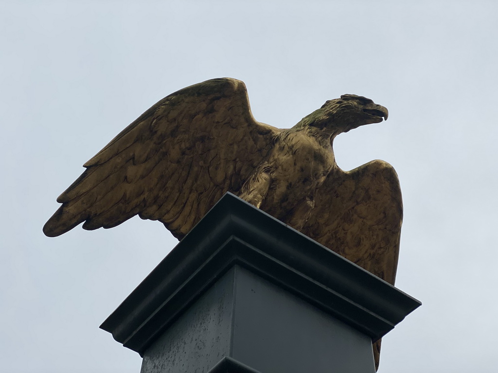 Eagle statue on top of the entrance to the Royal Artis Zoo at the Plantage Kerklaan street