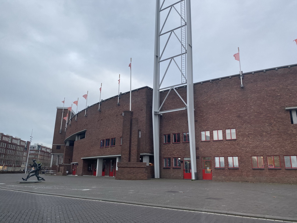 Northwest side of the Olympic Stadium Amsterdam, viewed from the car