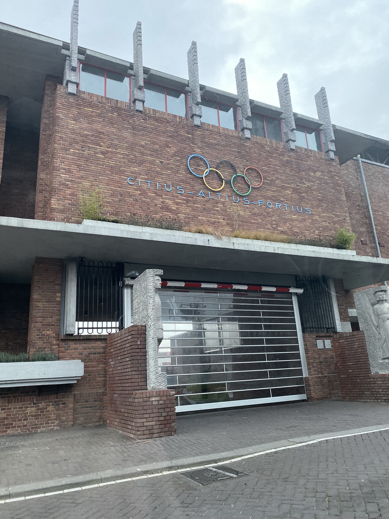 East side of the Olympic Stadium Amsterdam, viewed from the car