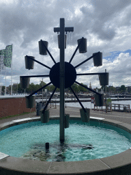 Water wheel in front of the NEMO Science Museum at the Oosterdok street