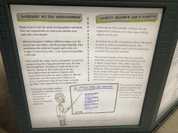 Information on the scientific method at the Fenomena exhibition at the First Floor of the NEMO Science Museum