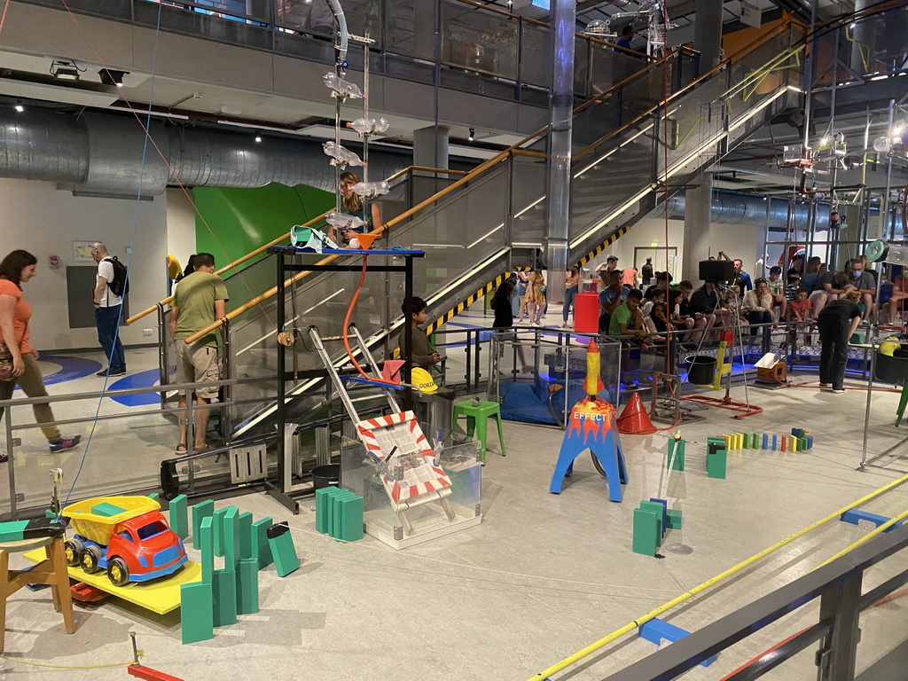 The start of the Chain Reaction demonstration at the NEMO Science Museum, viewed from the First Floor