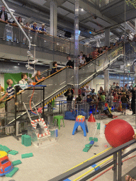 Rocket launching at the end of the Chain Reaction demonstration at the NEMO Science Museum, viewed from the First Floor