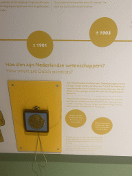 Explanation on Dutch scientists winning the Nobel prize at the Fenomena exhibition at the First Floor of the NEMO Science Museum