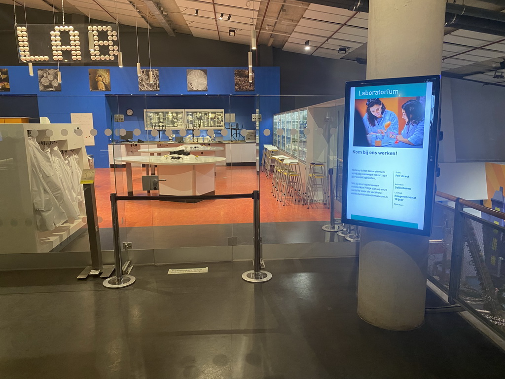Front of the Laboratory at the Elementa exhibition at the Third Floor of the NEMO Science Museum