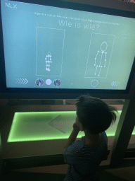 Max at the Who is Who? game at the Humania Exhibition at the Fourth Floor of the NEMO Science Museum