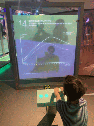 Max with information on sleeping rhythm at the Humania Exhibition at the Fourth Floor of the NEMO Science Museum
