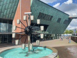 Water wheel in front of the NEMO Science Museum at the Oosterdok street