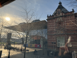Front of the Stedelijk Museum at the Museumplein square, viewed from the café at the ground floor of the Van Gogh Museum