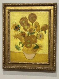 Painting `Sunflowers` by Vincent van Gogh at the second floor of the Van Gogh Museum