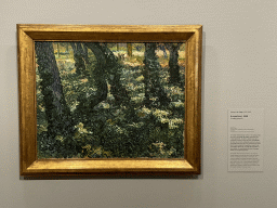 Painting `Undergrowth` by Vincent van Gogh at the fourth floor of the Van Gogh Museum, with explanation