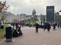People at the `Mars voor Klimaat en Rechtvaardigheid` demonstration at the Museumplein square