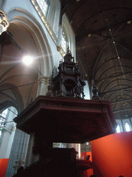 The pulpit of the Nieuwe Kerk church