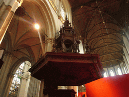 The pulpit of the Nieuwe Kerk church