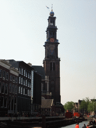 The Westerkerk church at the Prinsengracht canal