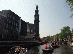 The Prinsengracht canal and the Westerkerk church
