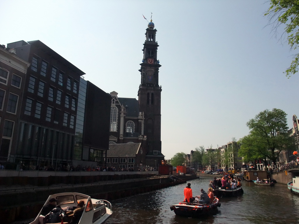 The Prinsengracht canal and the Westerkerk church