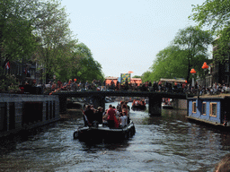 The Prinsengracht canal, with the bridge at the crossing of the Runstraat street