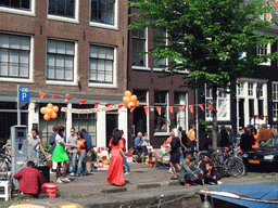 Houses and open market at the Prinsengracht canal