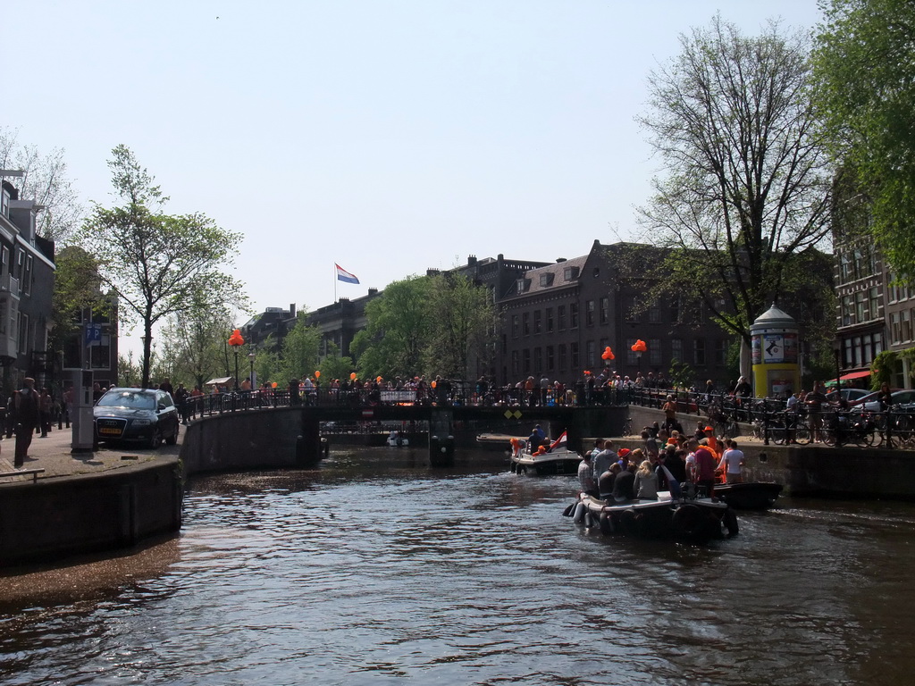 The Prinsengracht canal, with the bridge at the crossing of the Leidsegracht canal