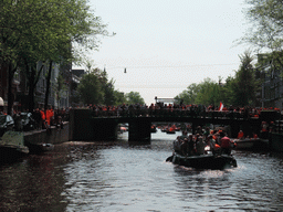 The Prinsengracht canal, with the bridge at the crossing of the Leidsestraat street