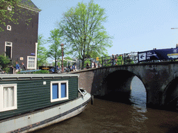 The Prinsengracht canal, with the bridge at the crossing of the Amstel river